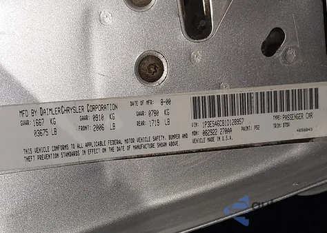 2001 Plymouth Neon Highline из США, поврежденный, VIN 1P3ES46C81D128957